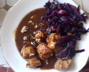 Porc au caramel et choux rouge