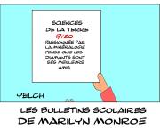 les bulletins scolaires de Marilyn Monroe: sciences de la terre