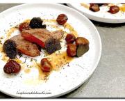 Pavé de cerf truffé et châtaignes au miel