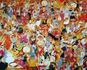 La Fête de LennayerAcrylique et encre de chine sur toile (70x80 cm)HAMSI Boubeker 2020