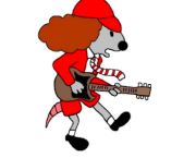 stars du rock des rats : angus young ( AC/DC)