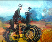 L' INVENTEUR SUR SA DRÔLE DE MACHINE