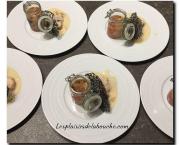 Langoustines en deux façons, tuile dentelle à l'encre de seiche