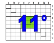 onzième centrosudoku, avec la solution du dixième centrosudoku.
