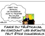Faire du télétravail en gardant les enfants , ça peut être dangereux...