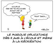 le masque obligatoire à l'école à partir de 11 ans et même à la récré