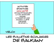 les bulletins scolaires de Balkany : activités sportives