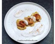 Farandole de St-Jacques sur fondue de poireau et écume de champagne