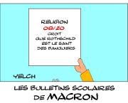 les bulletins scolaires de Macron : enseignement religieux