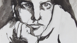 Carnets Dessins jeux de couleurs et d'ombres : Hervé Guibert d'après photo - 1993