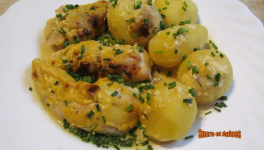 Aiguillettes de poulet et pommes de terre à la moutarde