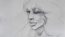 Dessins d'après les screen test d'Andy Warhol  shot between 1963 and 1966 -11 -Nico (6) - 2018