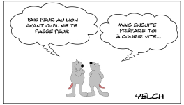 Le rat qui voulait faire peur au lion