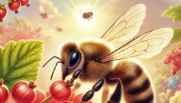 Sur les fleurs de groseilles