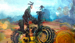 L' INVENTEUR SUR SA DRÔLE DE MACHINE