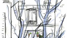 croquis d'hiver à paris 