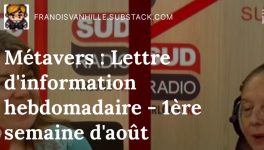 Métavers : Lettre d'informations hebdomadaire - 1ère semaine d'août 2023