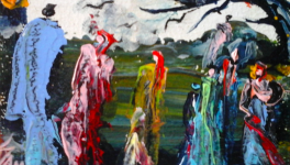 UN HOMME EN BLEU, AU BALLON JAUNE