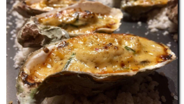 Huîtres chaudes gratinées au cidre