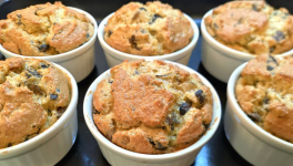 Soufflés de polenta aux champignons et romarin 