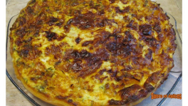 Quiche au poulet, poivron et chèvre frais