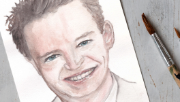 Hommage artistique à Matthew Perry : un portrait vibrant à l'aquarelle.