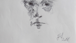 Dessins d'après les screen test d'Andy Warhol  shot between 1963 and 1966 -14 - Freddy Herko - 2018