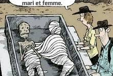 L'humour-noir : un croque-mort avec un nez rouge