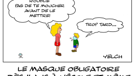 le masque obligatoire à l'école à partir de 11 ans et même à la récré