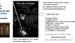 SORTIE de L'Ere de la Sirène, recueil de 11 scénarios pour le jeu de rôle Le Masque et l'Epée