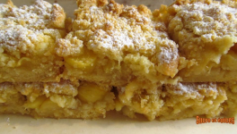 Carrés sablés aux pêches blanches