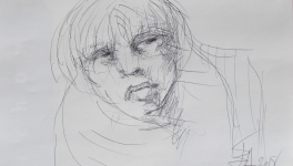 Dessins d'après les screen test d'Andy Warhol  shot between 1963 and 1966 -10 -Nico (5) - 2018