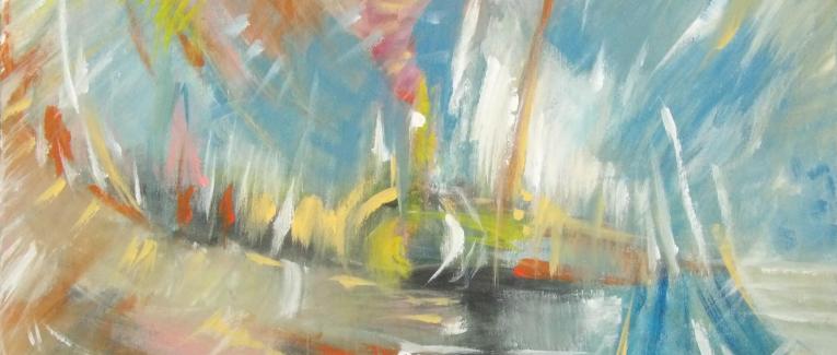 La tempête bleue -Peinture au fil du temps -2019