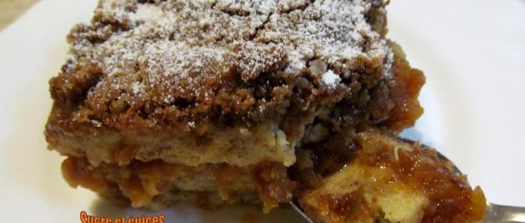 Pudding aux pommes, sirop d'érable et épices