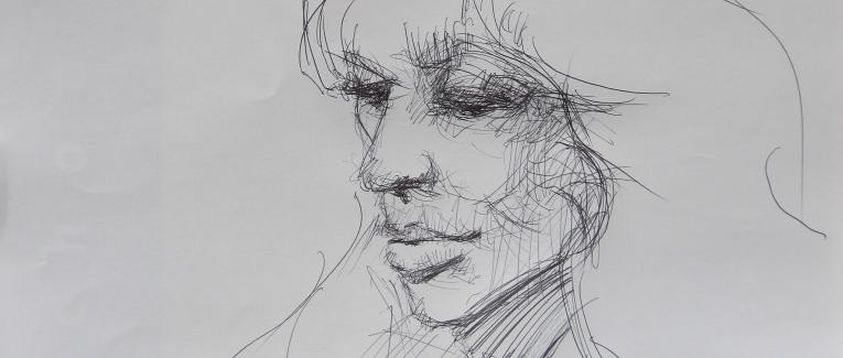 Dessins d'après les screen test d'Andy Warhol shot between 1963 and 1966 -11 -Nico (6) - 2018