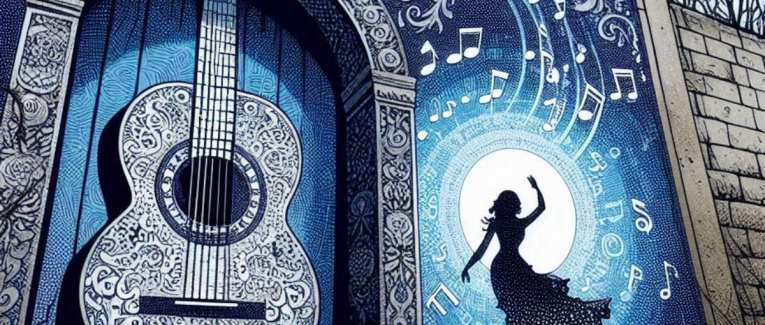 Portail flamenco aux Échos dans le temps