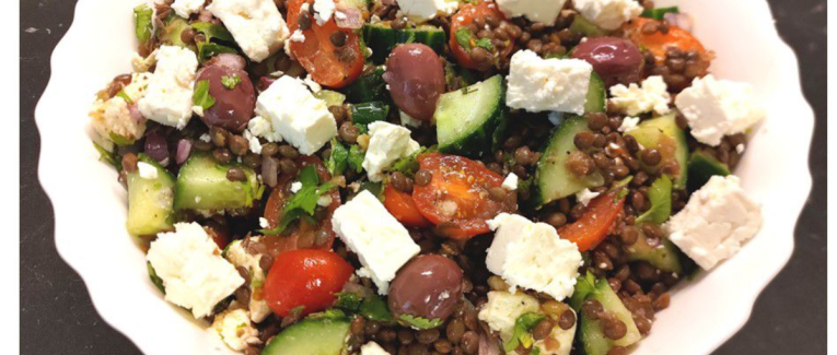 Salade de lentilles à la grecque - Recette en vidéo