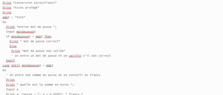 Retrouvez le BASIC ...