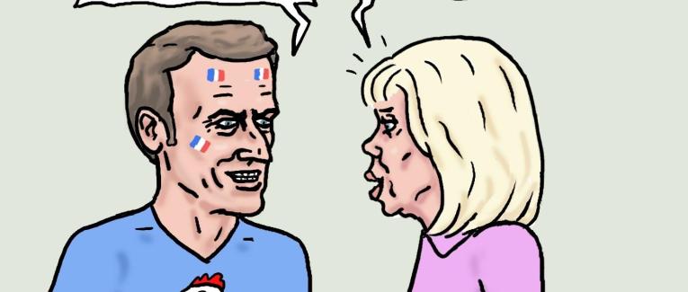 Macron supporter des Bleus au Qatar