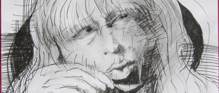 Dessins d'après les screen test d'Andy Warhol shot between 1963 and 1966 -6 -Nico (1) - 2018