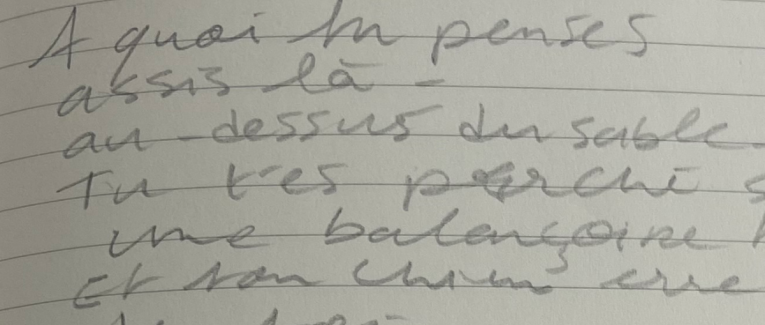 Oseriez-vous donner un poème à un inconnu?