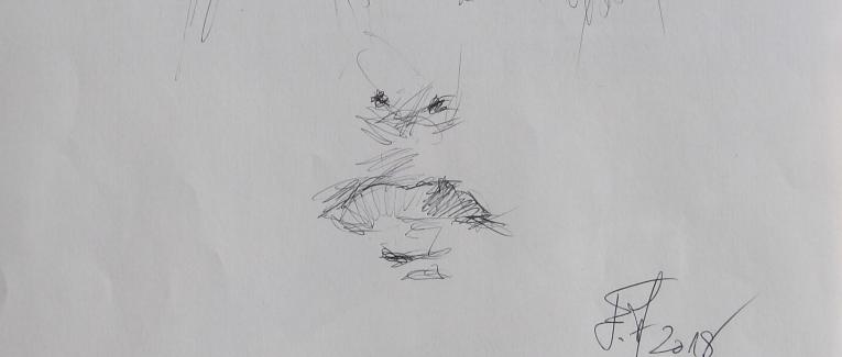 Dessins d'après les screen test d'Andy Warhol shot between 1963 and 1966 -12 -Nico (7) - 2018