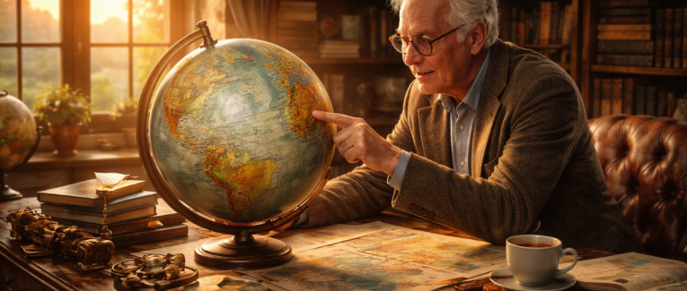 De son vieux bureau...