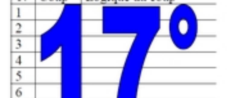 17° diagosudoku, avec la solution du seizième