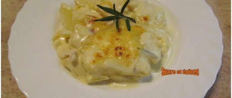 Gratin de pommes de terre au fromage de chèvre et romarin