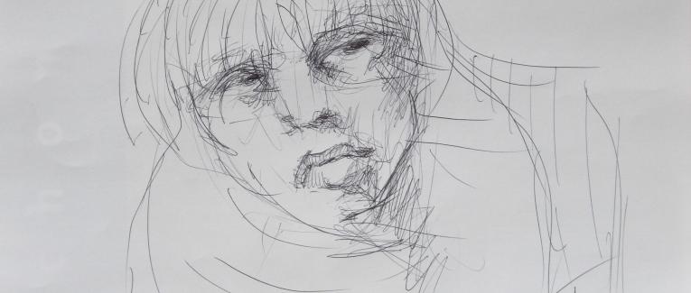 Dessins d'après les screen test d'Andy Warhol shot between 1963 and 1966 -10 -Nico (5) - 2018