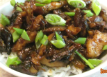 Stir fry de poulet aux champignons et gingembre 