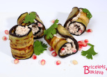 Roulés d'aubergine aux noix