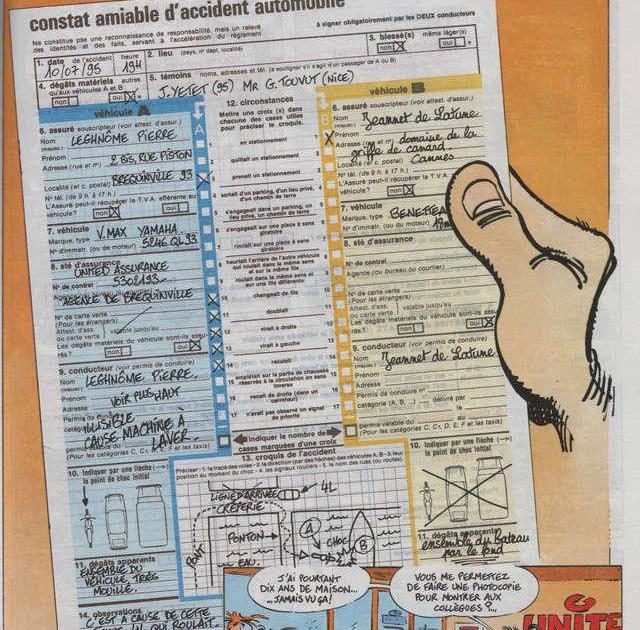 Combien bien remplir un constat d'accident 