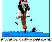 stars du cinéma des rats : JACK SPARROW des pirates des CARAÏBES 